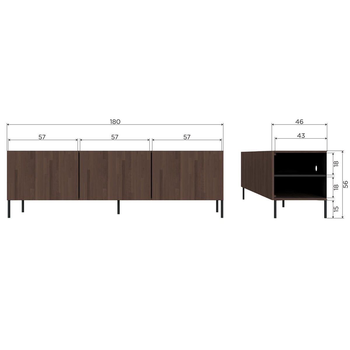 BONO GRAVURE MEUBLE TV CHENDRE BRUN [fsc]