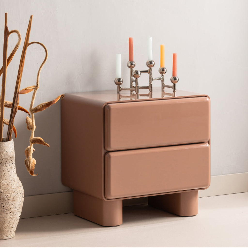 LUSTRA COMMODE/TABLE DE CHEVET BRILLANT VIEUX ROSE [fsc]