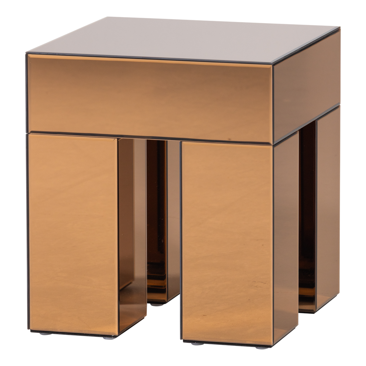 MIRROX TABLE D'APPOINT VERRE MIROIR BRUN [fsc]