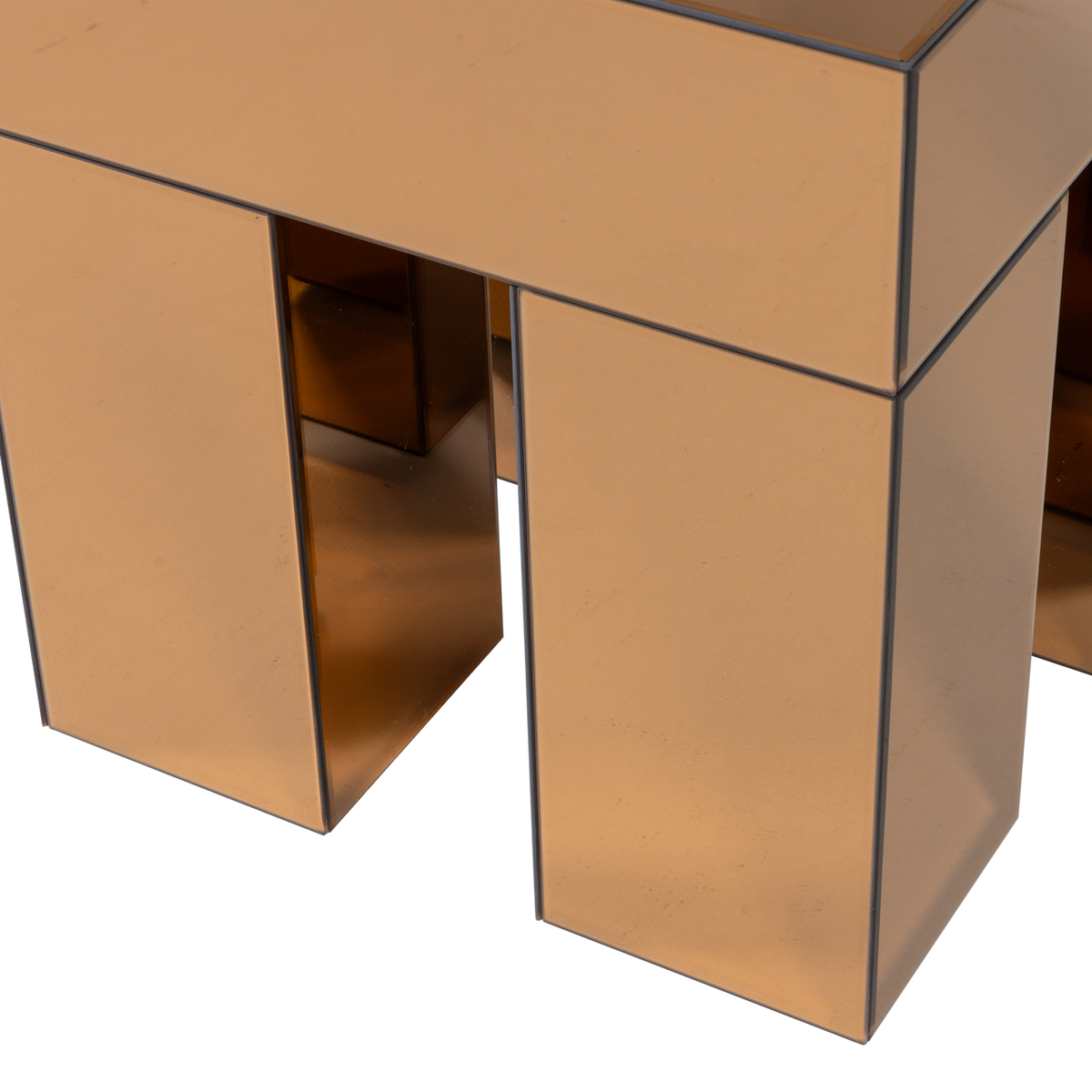 MIRROX TABLE D'APPOINT VERRE MIROIR BRUN [fsc]