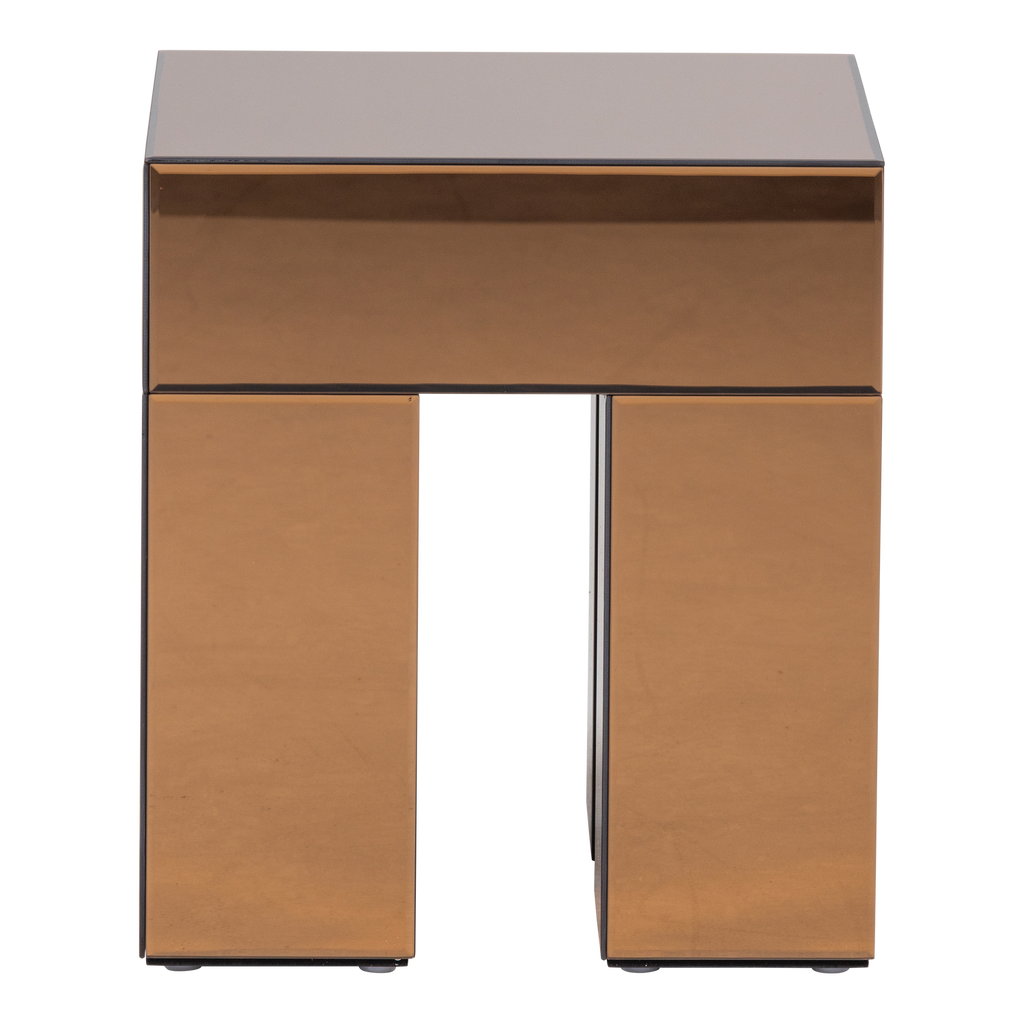 MIRROX TABLE D'APPOINT VERRE MIROIR BRUN [fsc]