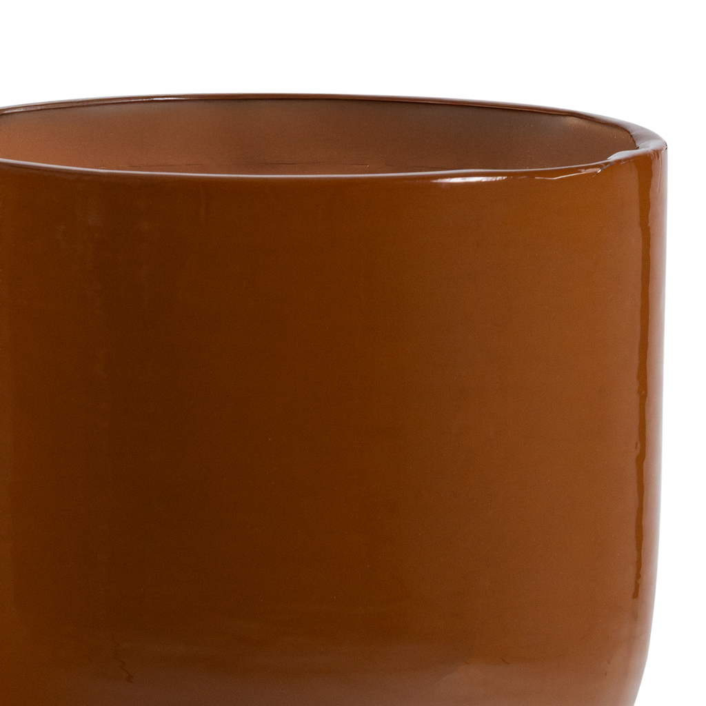 TOVAL PORTE-PLANTE/POT METAL HAUT BRILLANT JAUNE MIEL