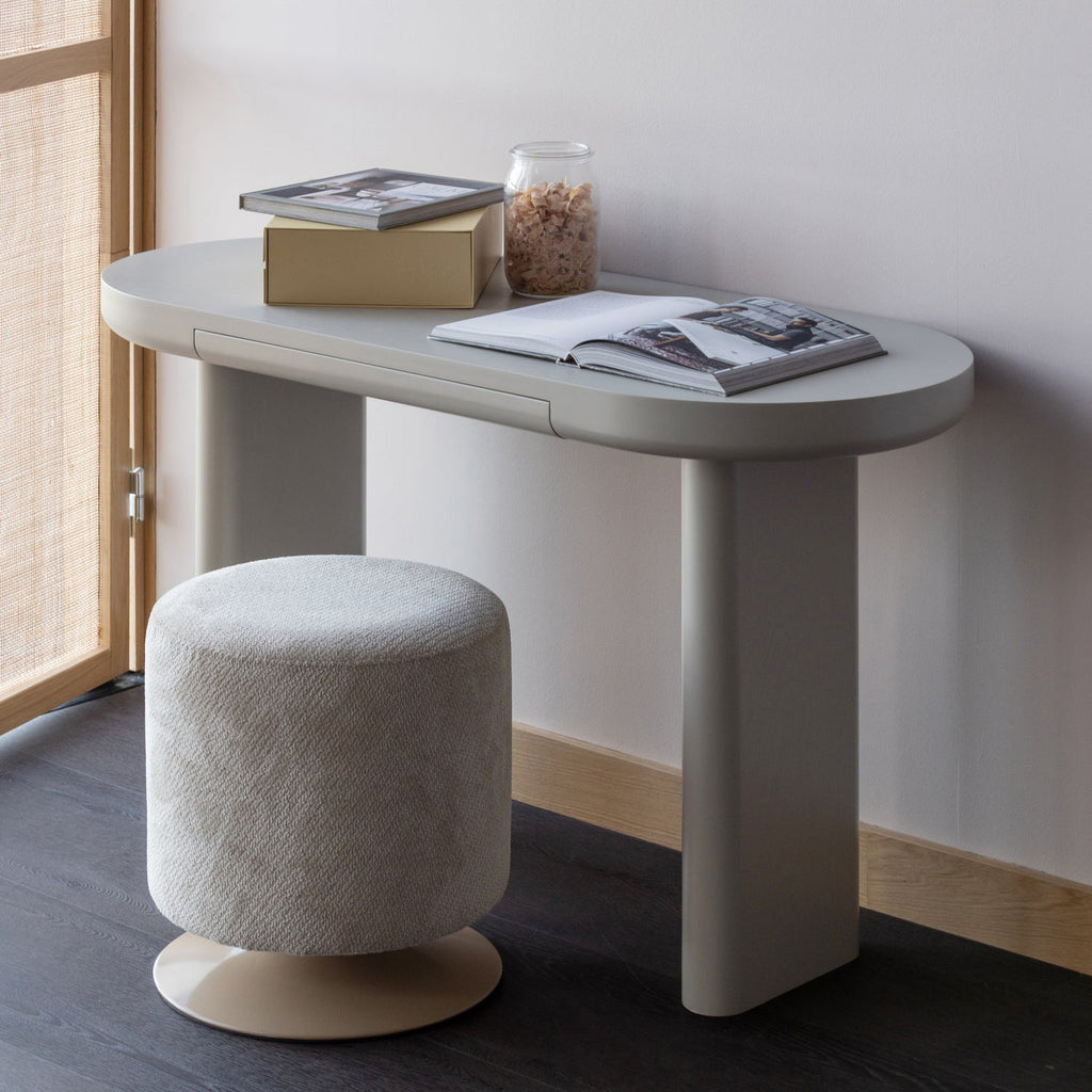 ISLEN POUF  AVEC PIED PIVOTANT BOUCLE BEIGE