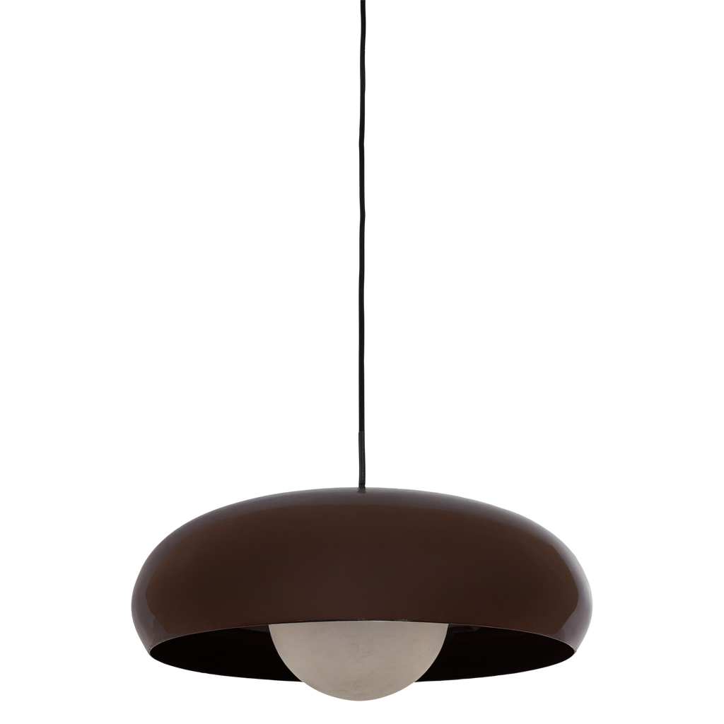 TIVO LAMPE SUSPENDUE RONDE METAL HAUT BRILLANT BRUN