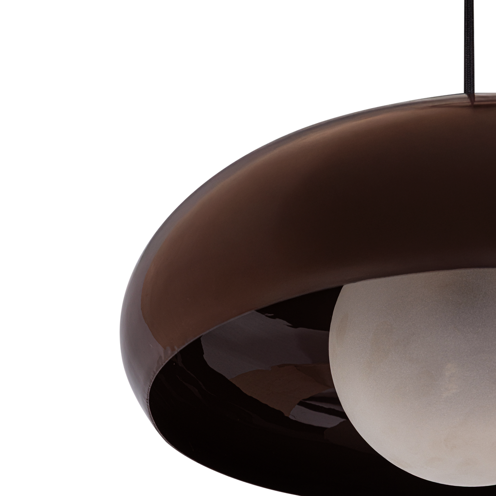 TIVO LAMPE SUSPENDUE RONDE METAL HAUT BRILLANT BRUN