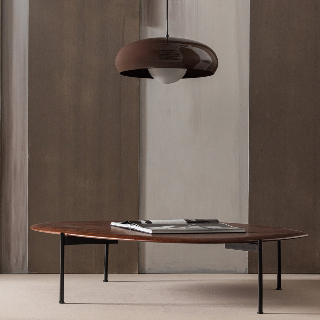 TIVO LAMPE SUSPENDUE RONDE METAL HAUT BRILLANT BRUN