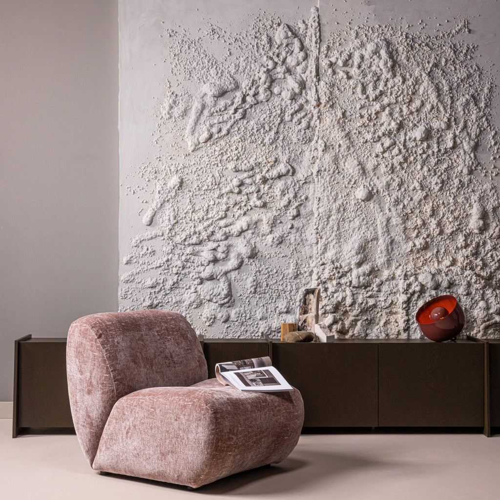 NOMU FAUTEUIL VELOURS CRAQUELE ROSE CLAIR [fsc]