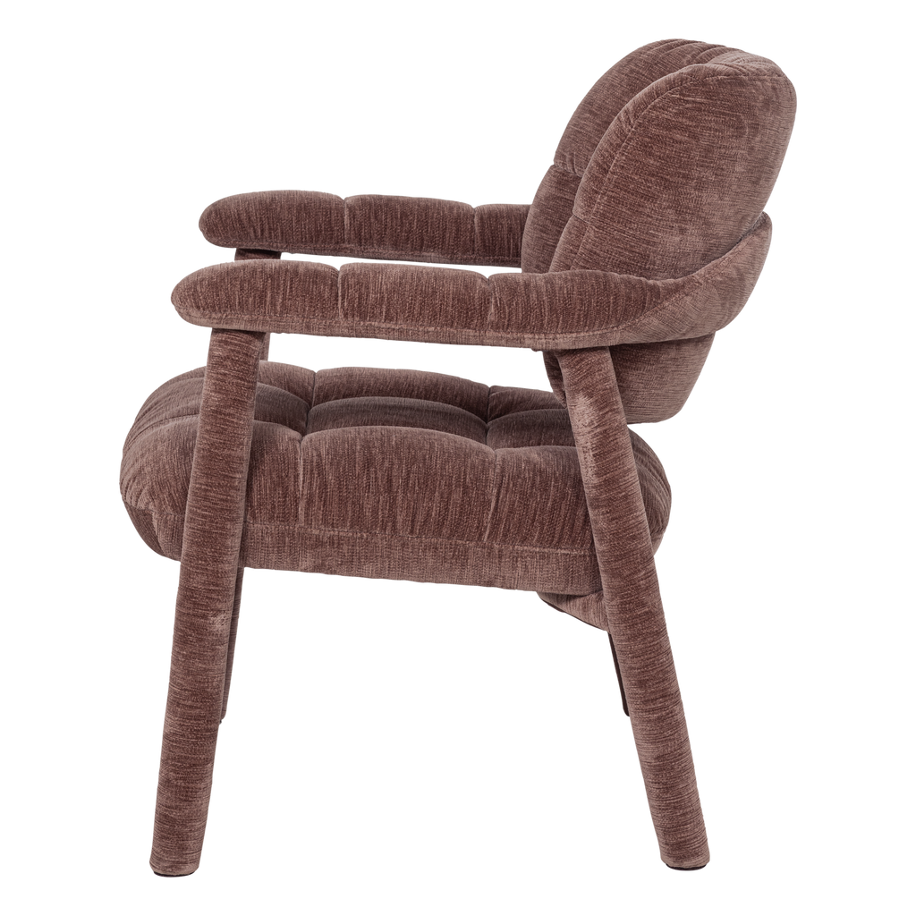 LOOM FAUTEUIL CHENILLE TEXTURE VIEUX ROSE [fsc]