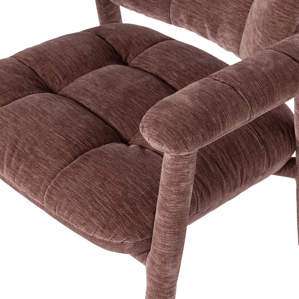 LOOM FAUTEUIL CHENILLE TEXTURE VIEUX ROSE [fsc]