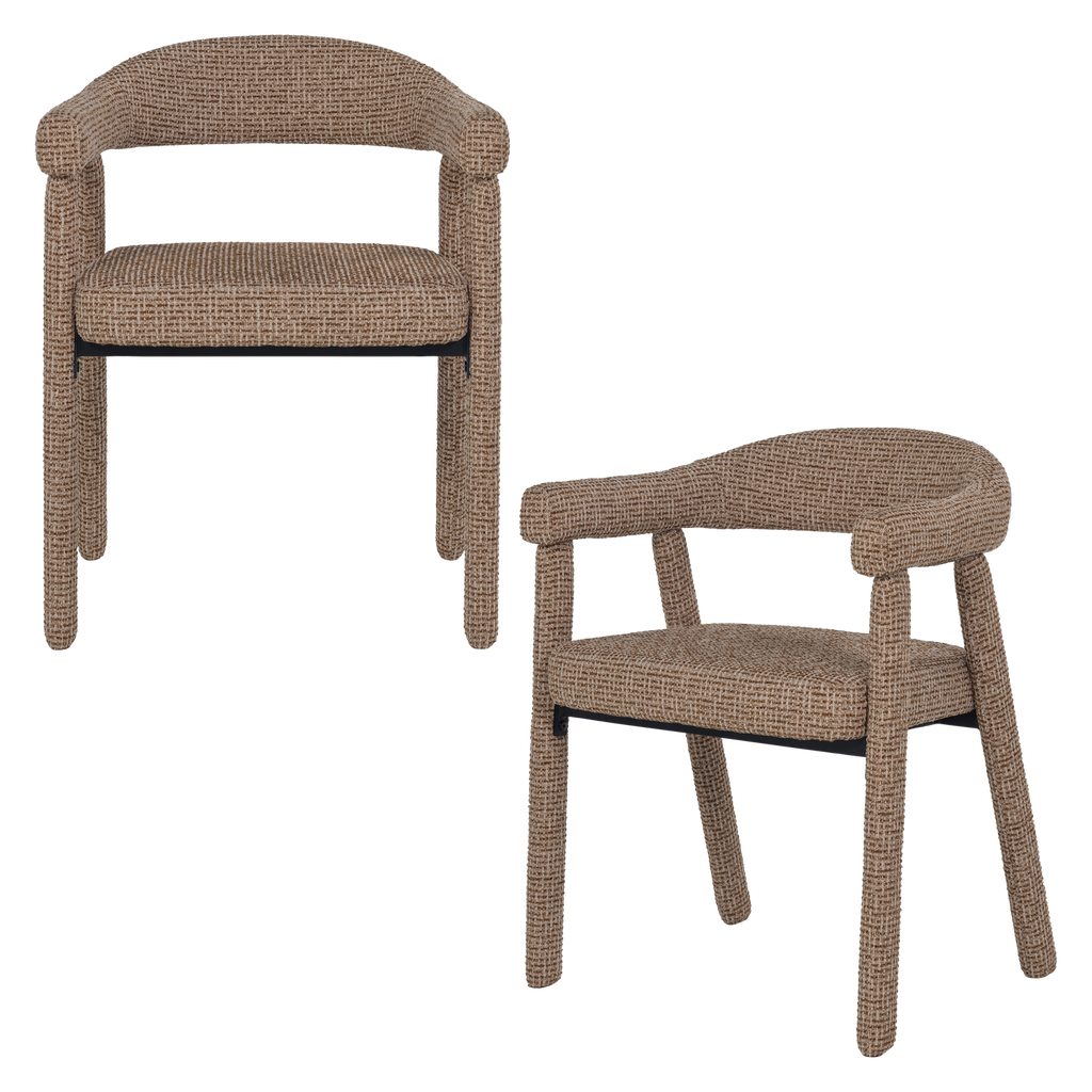 SEDO CHAISE SALLE MANGER ACCOUDOIR BRUN CLAIR - SET 2 [fsc]