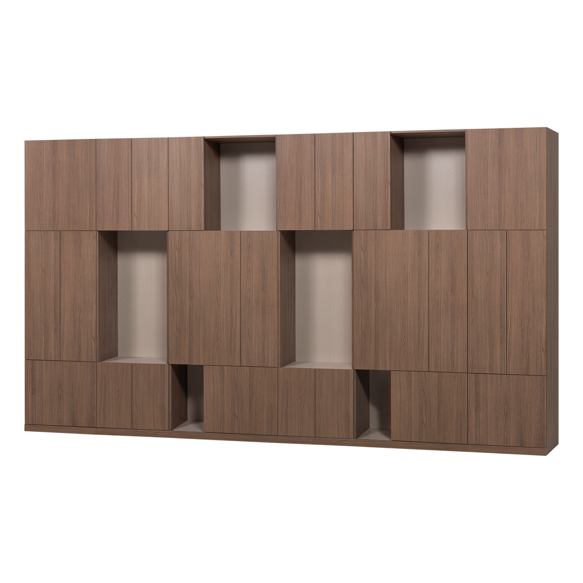 BUILD ARMOIRE MURALE COMBI 376 CM DECOR CHENE BRUN [fsc]