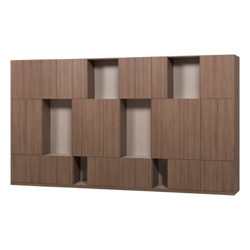 BUILD ARMOIRE MURALE COMBI 376 CM DECOR CHENE BRUN [fsc]