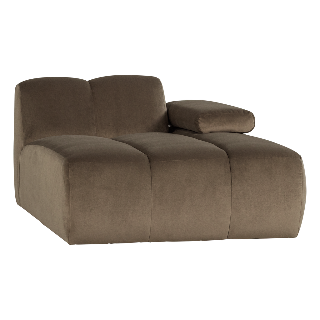 MOJO CHAISE LONGUE ELEMENT DROITE VELOURS TAUPE [fsc]