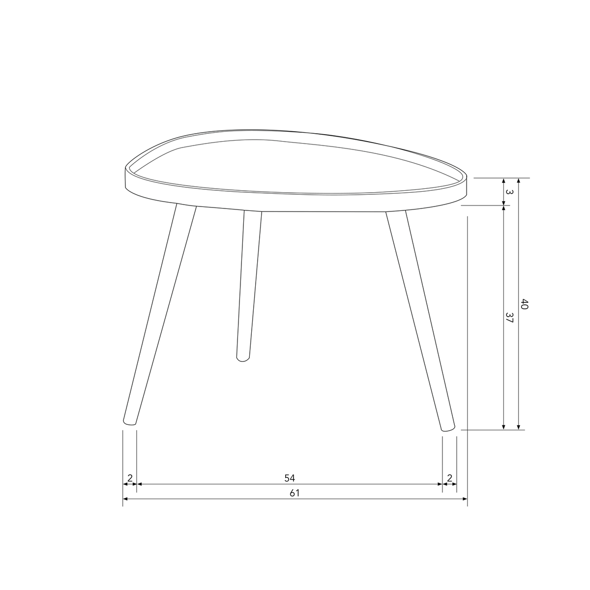MAE TABLE D APPOINT ORGANIQUE MDF/PIN SEPIA