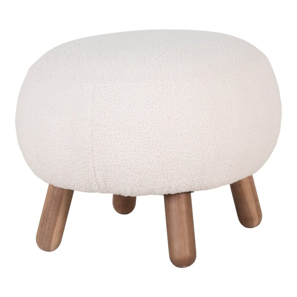 Repose-pieds Savona - Blanc, Polyester/Hévéa/Pin, 60x50x37 cm