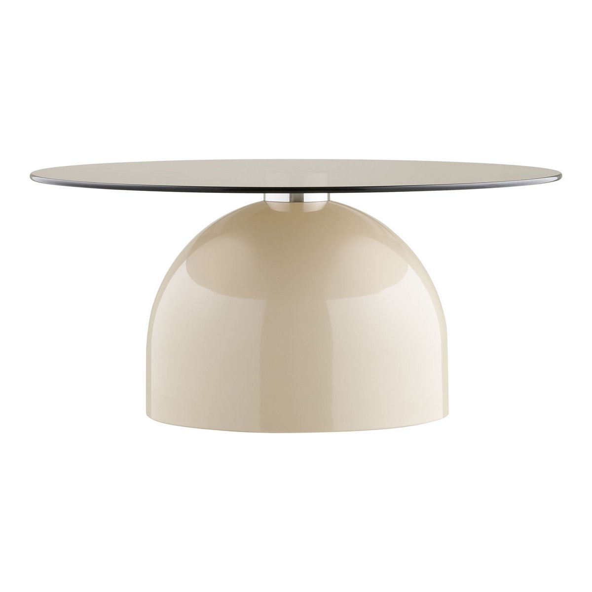 Ravello Table basse, verre trempé/métal, gris/beige, ø70x33 cm