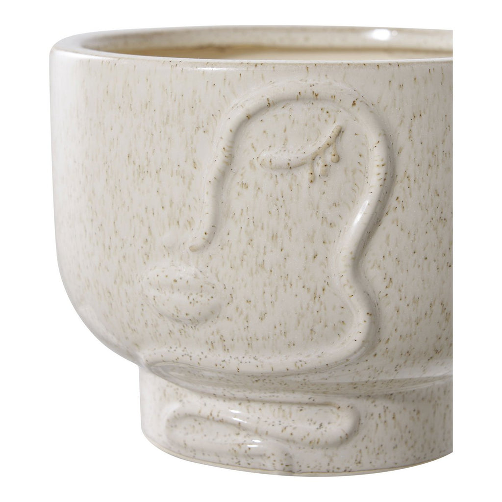 Pot de Fleur en Céramique Beige – Ø15x12 cm