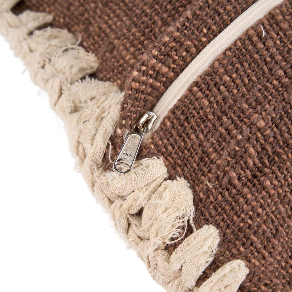 Housse de Coussin Espresso Edge - Marron Blanc