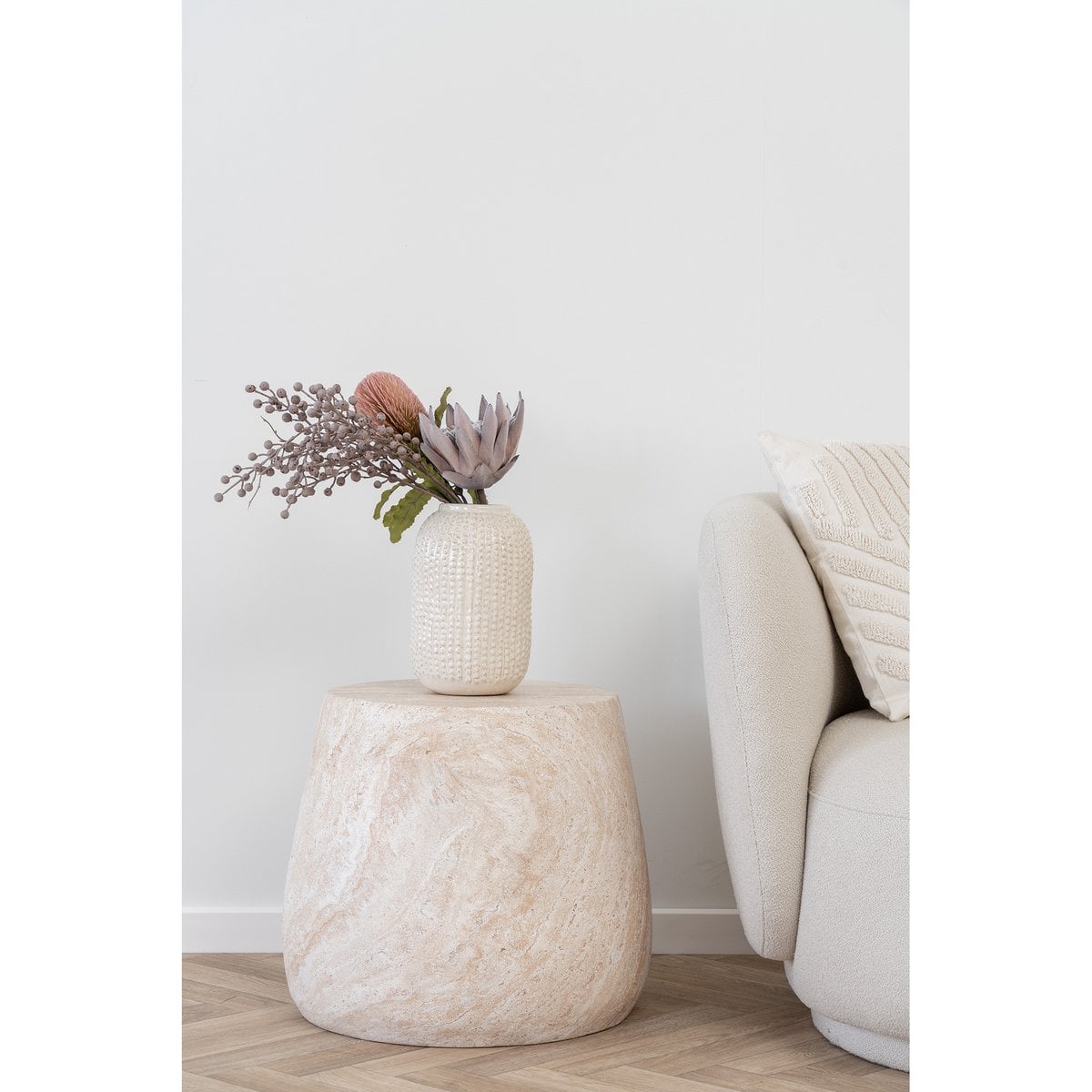 Table d'Appoint Bonn - Naturel, Fiberclay, ø47,5x41 cm