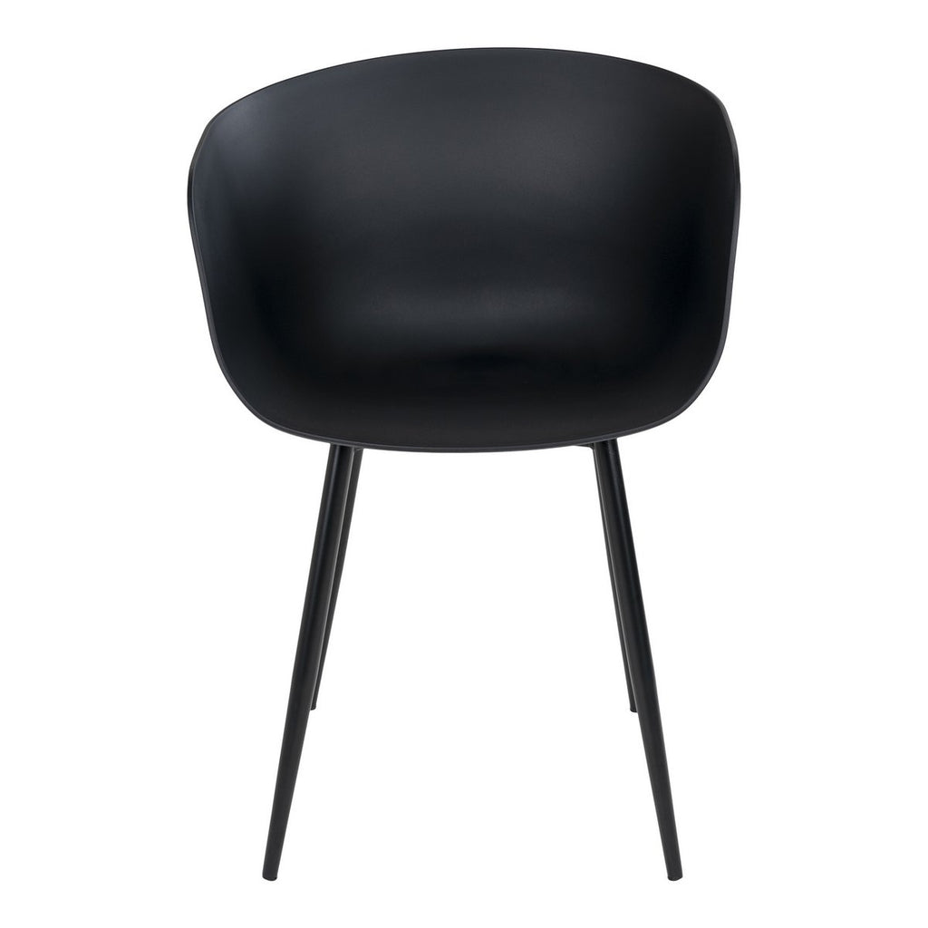 Chaise de salle à manger Roda – PP & acier noir (lot de 2)
