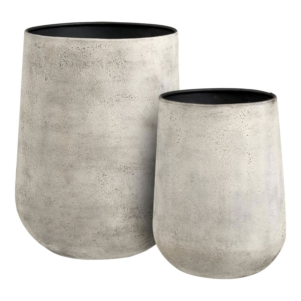 Pots Décoratifs Hou - Métal Beige Antique, Lot de 2