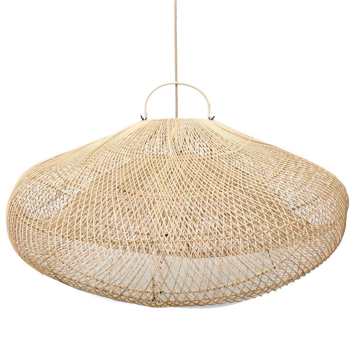 Abat-jour suspension Nuage XXL en rotin naturel – 127 cm