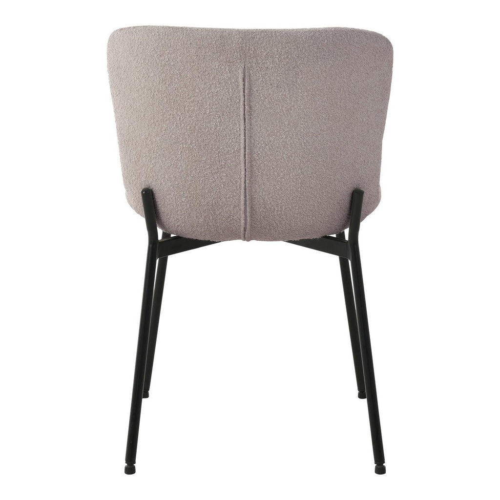 Chaise de salle à manger Maceda – Bouclé beige & pieds noirs (lot de 2)