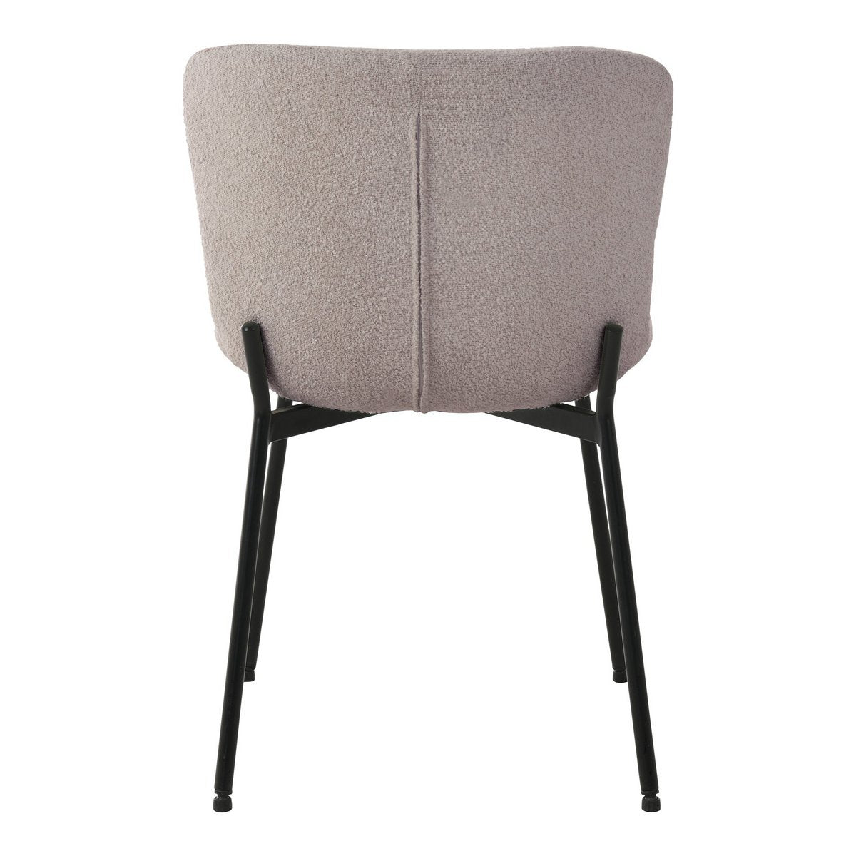 Chaise de salle à manger Maceda – Bouclé beige & pieds noirs (lot de 2)