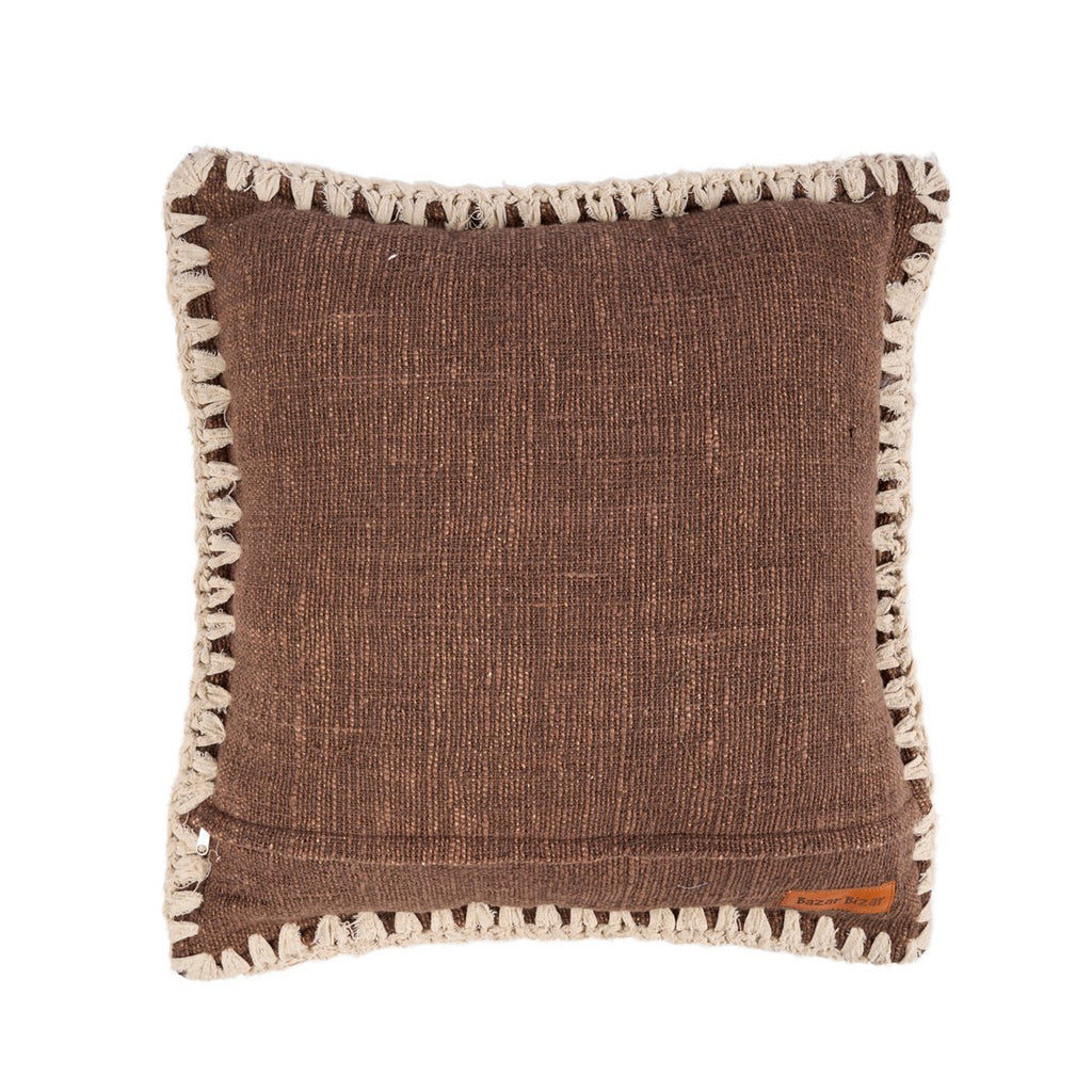 Housse de Coussin Espresso Edge - Marron Blanc