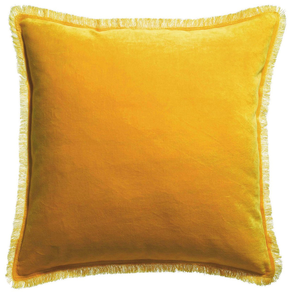 Coussin uni Fara Curry 45 x 45