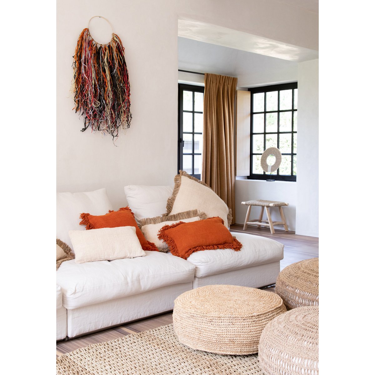 Pouf en raphia Flores – Naturel | Bazar Bizar