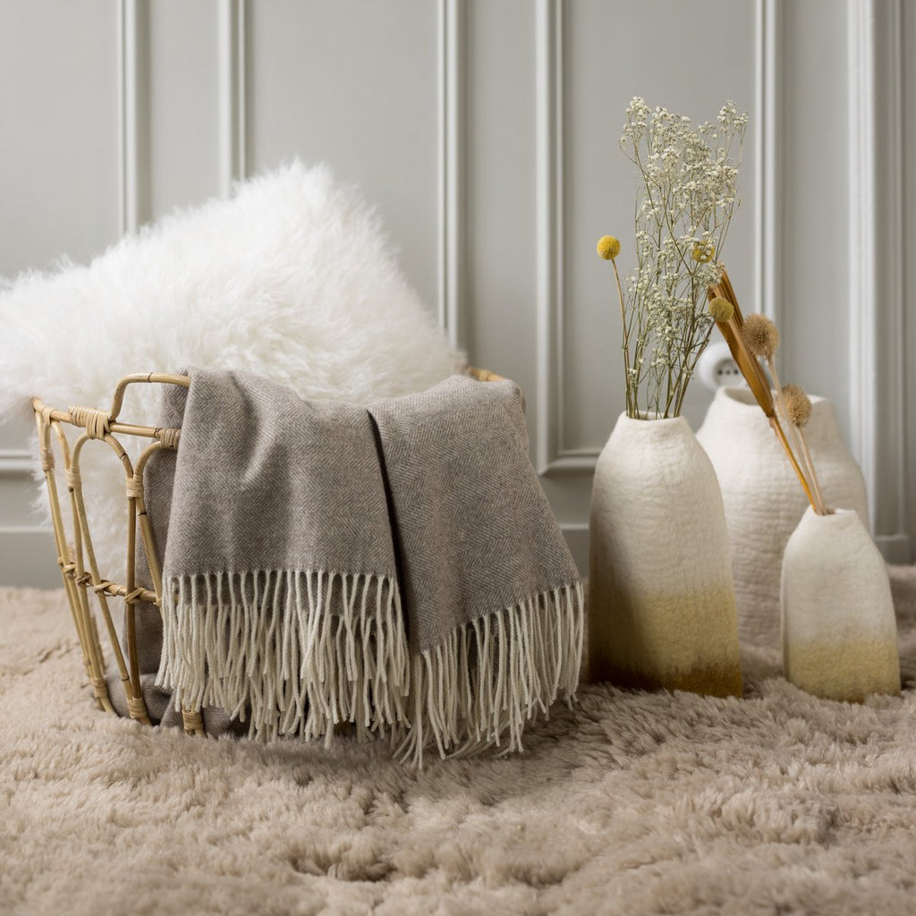Coussin Betani Neige carré 45 × 45 cm
