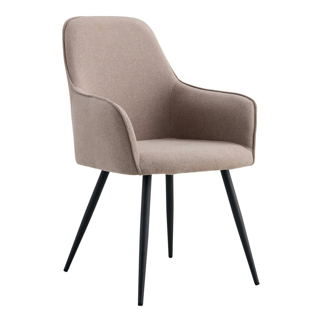 Chaise de salle à manger Harbo - Pierre, pieds noirs - Lot de 2