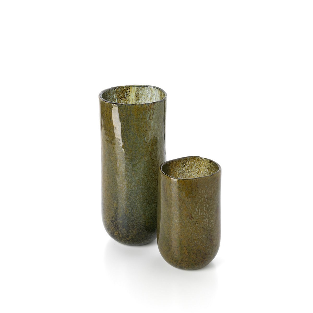 Vase Forest vert olive haut en verre soufflé – 33 cm