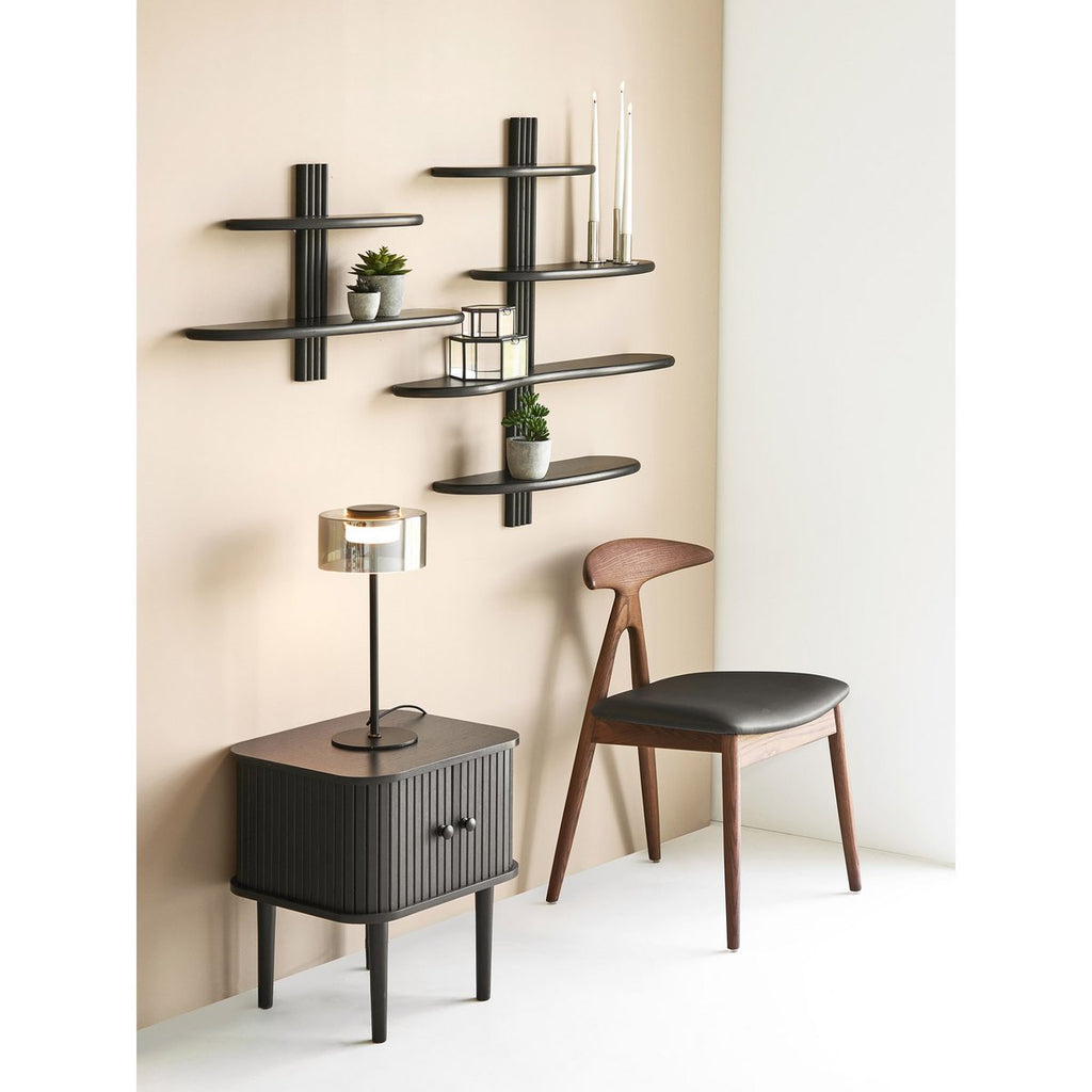 Table d’appoint Nikko noire – 2 portes – 45 × 40 × 50,5 cm