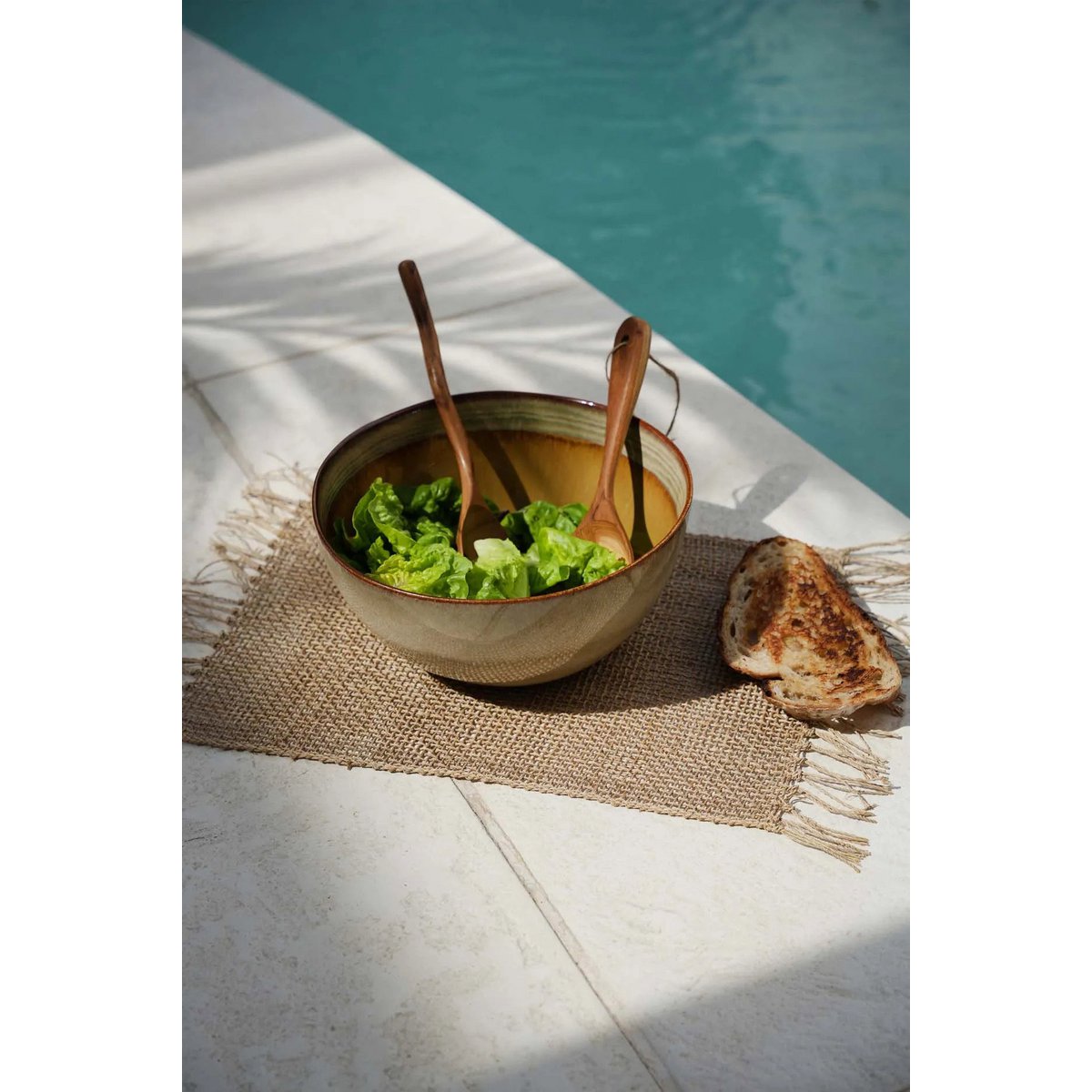 Fourchette à salade en bois de teck – Naturel | Bazar Bizar