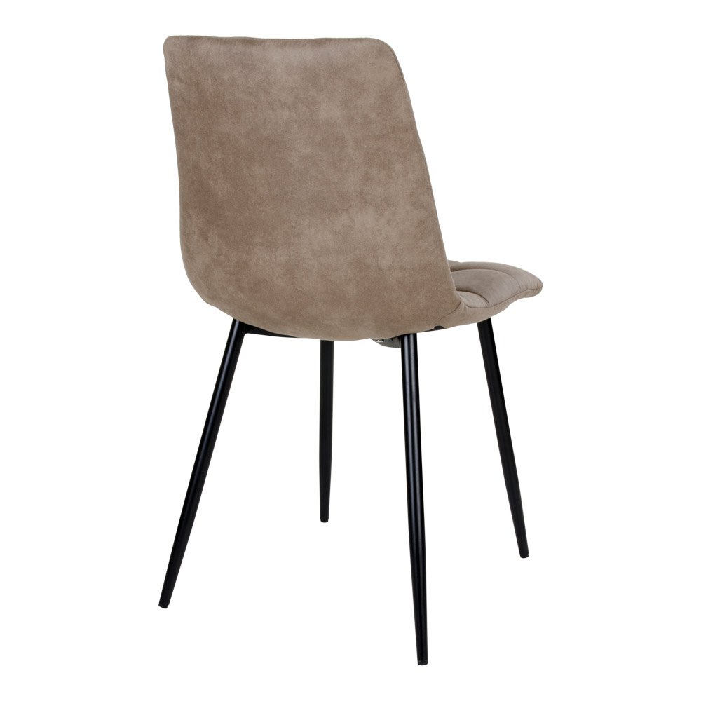 Chaise de salle à manger Middelfart – Marron, microfibre, pieds en métal noir – Lot de 2