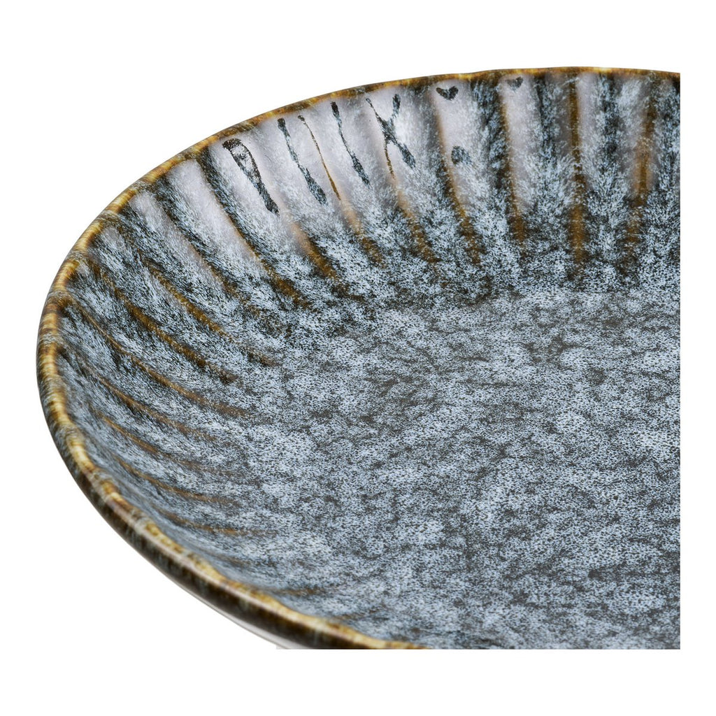 Plateau décoratif en céramique bleu Key Largo Ø 20,5 × H 7 cm