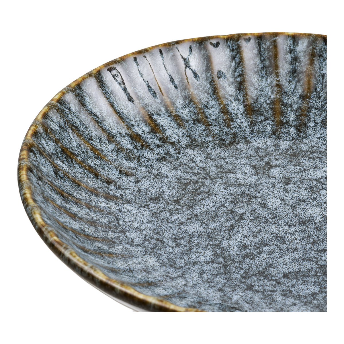 Plateau décoratif en céramique bleu Key Largo Ø 20,5 × H 7 cm