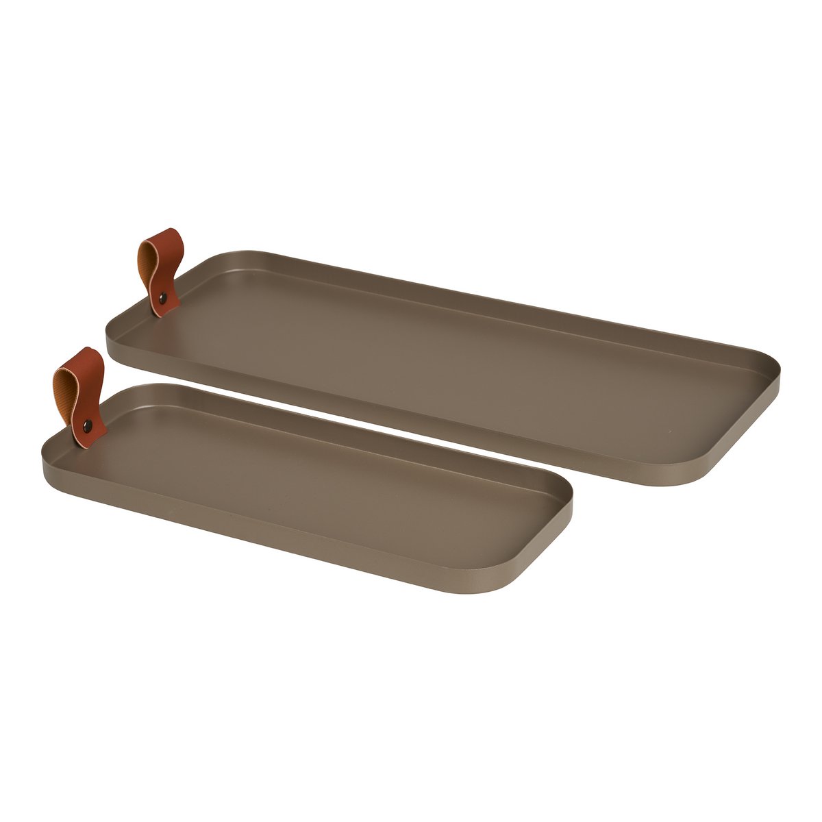 Plateaux en acier marron, lot de 2
