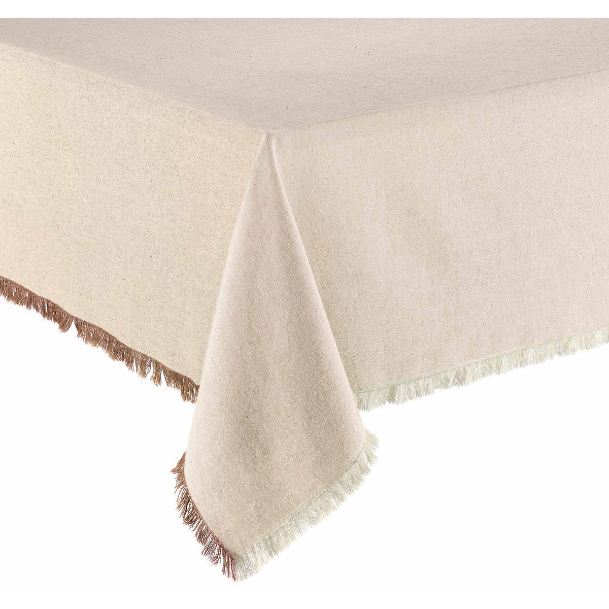 Nappe Kalea Naturel/Tabac en coton recyclé 170 × 170 cm
