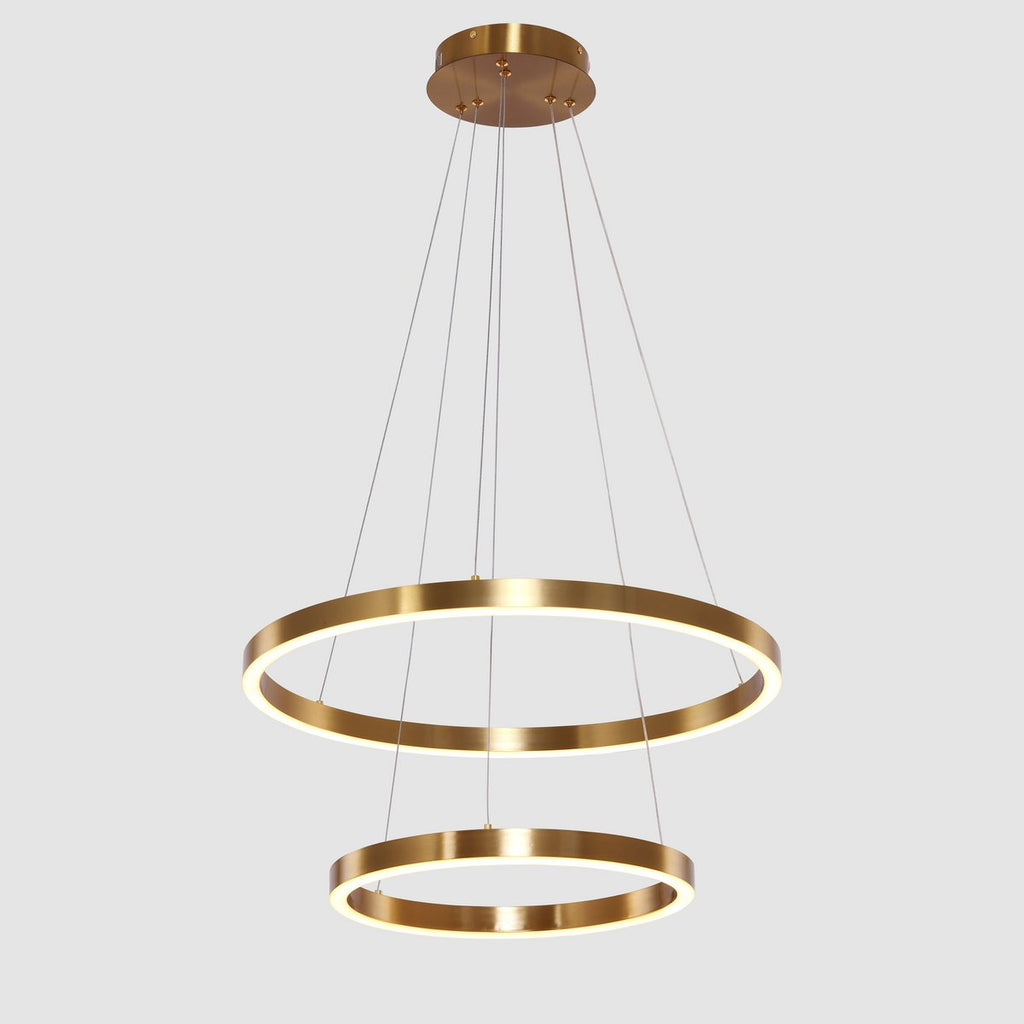 Suspension LED Neo Copper Gold – 2 anneaux Ø 40 et 60 cm