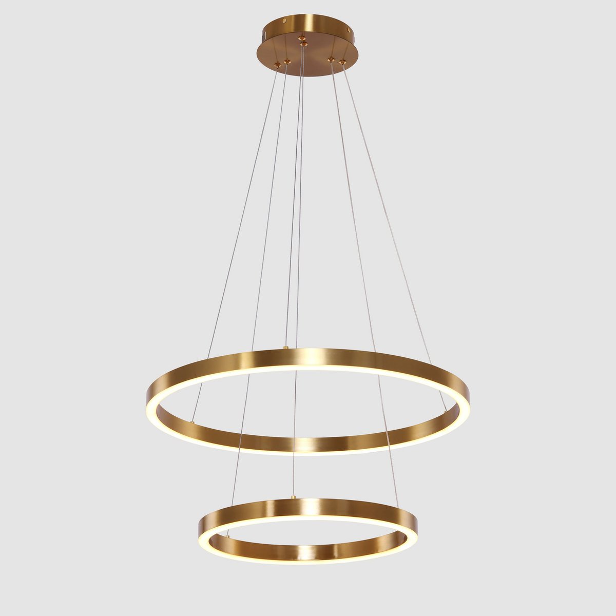 Suspension LED Neo Copper Gold – 2 anneaux Ø 40 et 60 cm