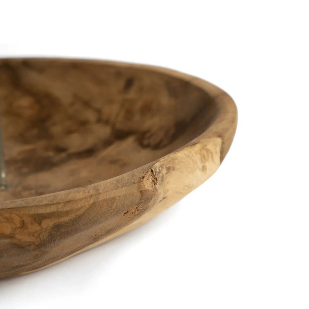 Bougeoir en bois naturel forme assiette – Naturel | Bazar Bizar