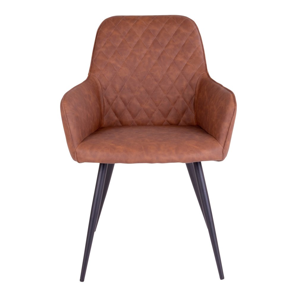 Chaise de salle à manger Harbo – PU, acier, marron – Lot de 2