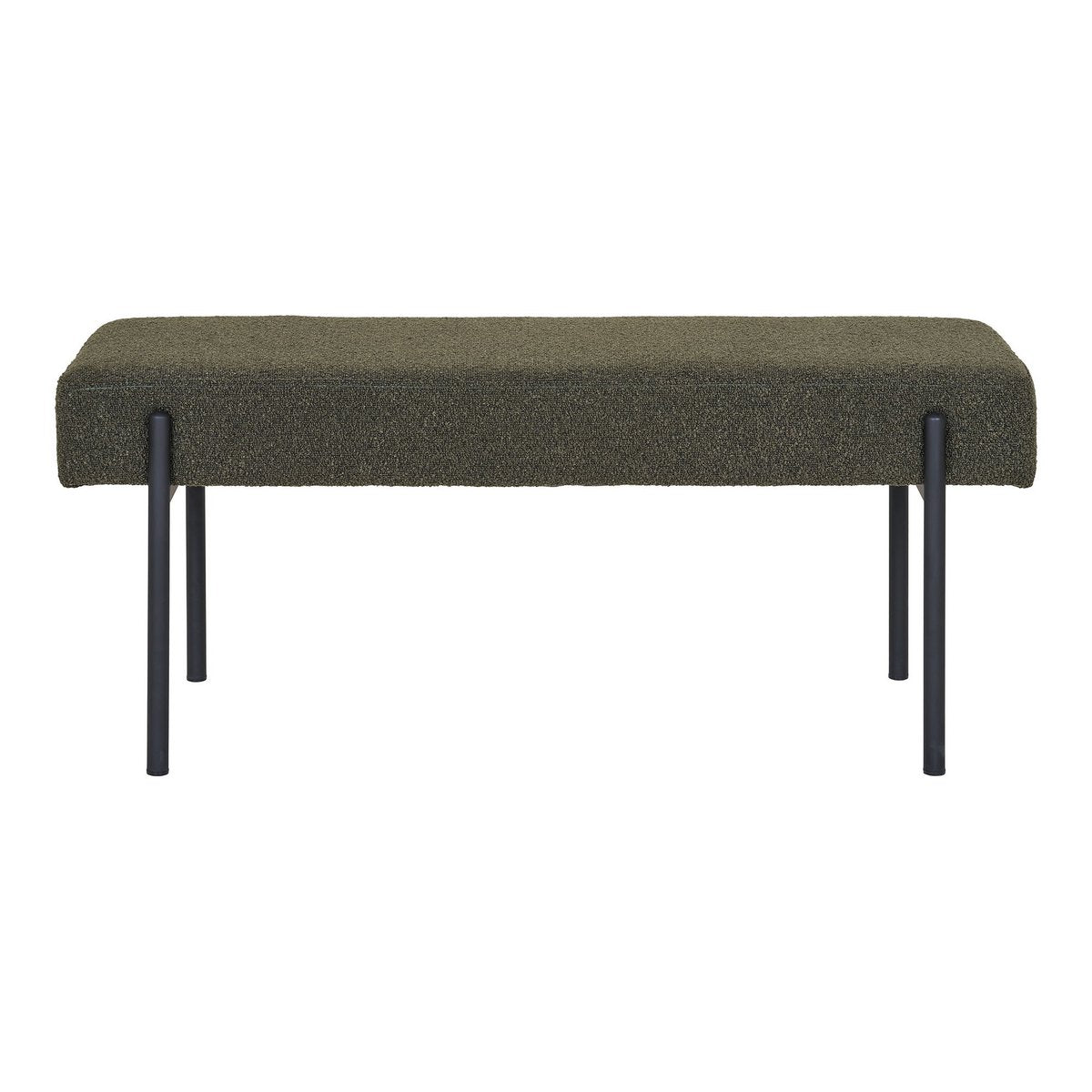 Banc Swindon – Vert foncé, acier, tissu, contreplaqué, 100 x 36 x 42,5 cm