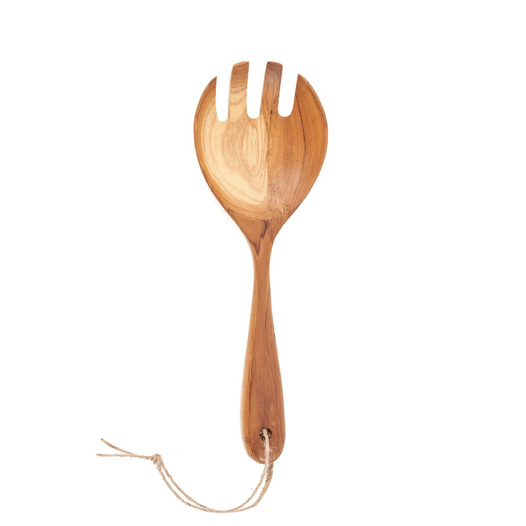 Fourchette à salade en bois de teck – Naturel | Bazar Bizar