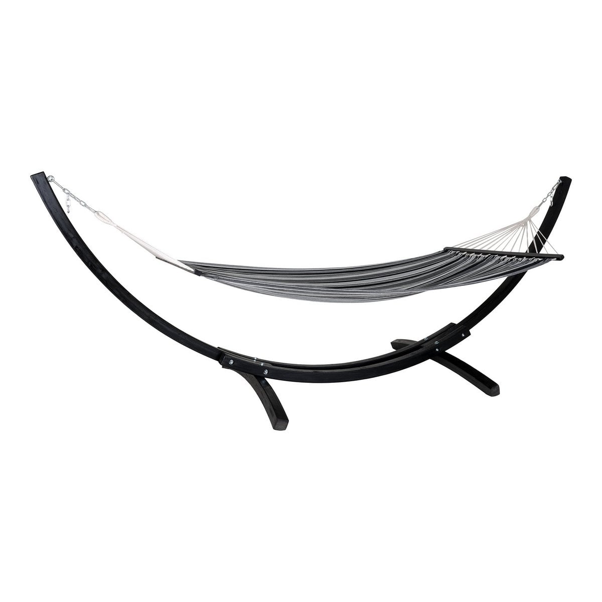 Hamac Tripoli - Gris/Noir, Polyester/Coton, Mélèze, 320x120x120cm