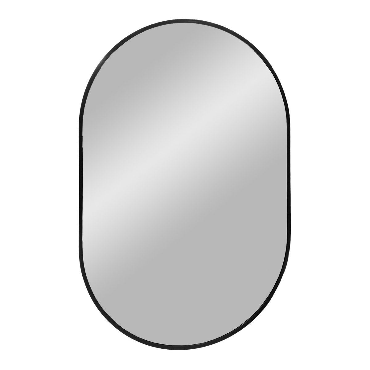 Miroir ovale Madrid – Cadre aluminium noir