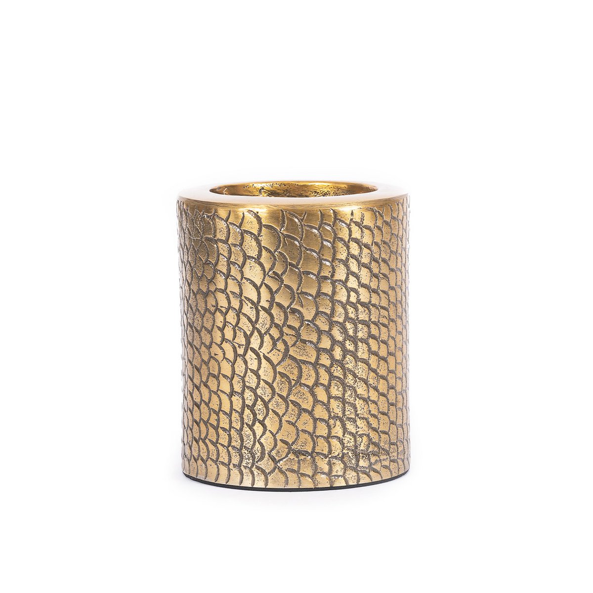 Bougeoir en aluminium Croco – Doré – L | Bazar Bizar